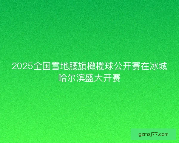 2025全国雪地腰旗橄榄球公开赛在冰城哈尔滨盛大开赛